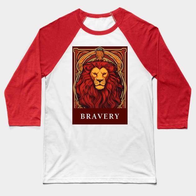 Courageous Spirit: Lion House Pride Art Baseball T-Shirt by MaxDeSanje 